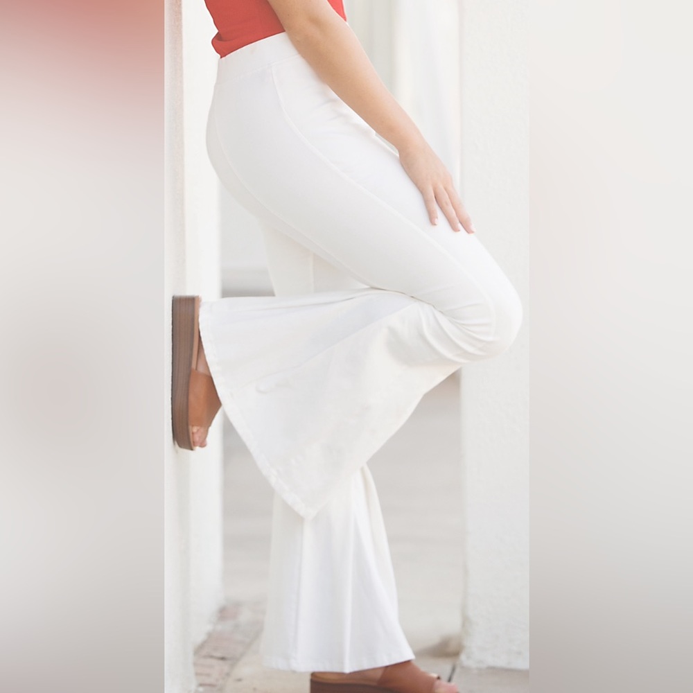 White bell bottom pants